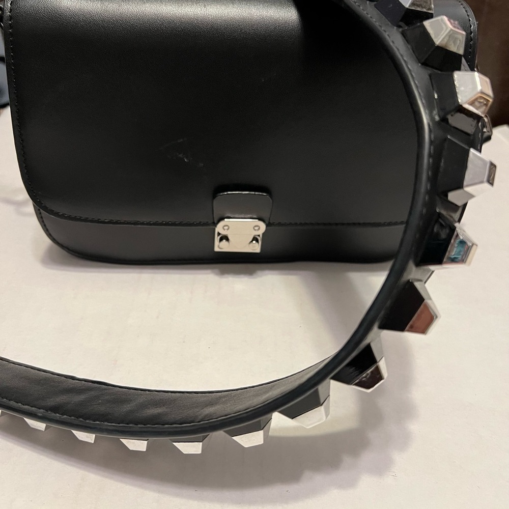 KC JAGGER Black & Silver Studded Leather Crossbody Bag - Picture 4 of 11